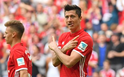 4k, Robert Lewandowski, le match, le but du Bayern Munich, de football, de la Bundesliga, les joueurs de football, Lewandowski