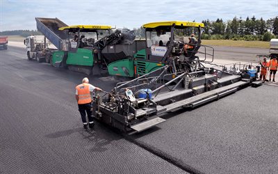 asphalt paver, Vogele SUPER 2100-2, road construction concepts, asphalt paving, construction machinery
