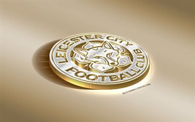 Leicester City FC, club de football anglais, LCFC, dor&#233; argent&#233; logo, Leicester, en Angleterre, Premier League, 3d embl&#232;me dor&#233;, cr&#233;atif, art 3d, le football, le royaume-Uni