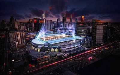 Docklands Stadium, Marvel Stadium, nightscapes, Melbourne, football stadium, aerial view, Australia, Australian Stadiums