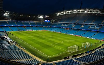 Etihad Stadium, soccer, empty stadium, Manchester City Stadium, football stadium, Manchester City FC, english stadiums