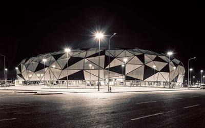 Konya City Stadium, natt, fotboll, Torquay Arena, Konyaspor Stadium, Konya, Turkiet, turkiska arenor