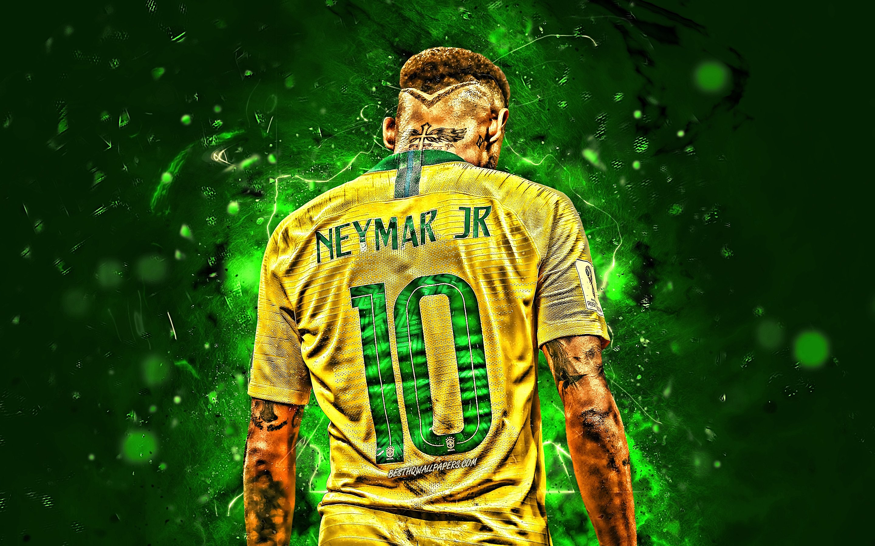 Download wallpapers Neymar, back view, football stars ...