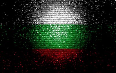 Bulgarian flag, mosaic art, European countries, Flag of Bulgaria, national symbols, Bulgaria flag, artwork, Europe, Bulgaria