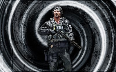 Syfers, 4k, gray grunge background, CSGO agent, Counter-Strike Global Offensive, vortex, Counter-Strike, CSGO characters, Syfers CSGO