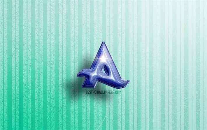 4 ك, شعار Afrojack 3D, بالونات زرقاء واقعية, نيك فان دي وول, دي جي هولندي, شعار Afrojack, خلفيات خشبية زرقاء, أفروجاك