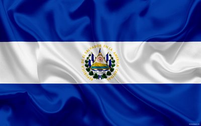 drapeau du Salvador, en Am&#233;rique Centrale, en El Salvador, les symboles nationaux, drapeau national