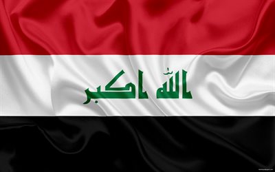 Iracheno bandiera, Iraq, Medio Oriente, bandiera dell&#39;Iraq, bandiera nazionale