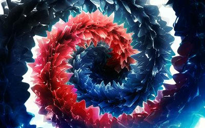 4k, vortex, pintura colorida, espiral, arte