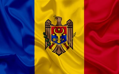 Moldova Moldova bayrak, Avrupa, Moldova, bayrak, ulusal bayrak, ipek doku
