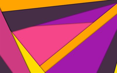 geometric figures, 4k, art, android, colorful lines, geometry, abstract material, creative