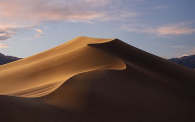 Dunas de areia, noite, p&#244;r do sol, areia, deserto, &#193;frica