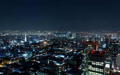 Mexico City, 4k, natt, Nordamerika, Staden Mexiko, Mexiko, mexikanska st&#228;der
