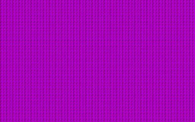 紫lego質感, 4k, マクロ, 紫色のドットの背景, lego, 紫背景, lego質感, legoのパターン
