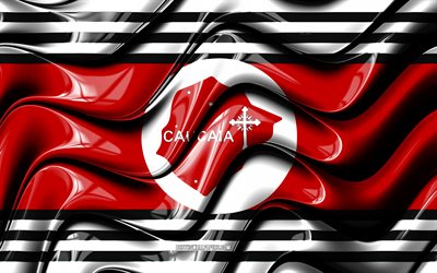 Caucaia Flag, 4k, Cities of Brazil, South America, Flag of Caucaia, 3D art, Caucaia, Brazilian cities, Caucaia 3D flag, Brazil