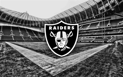 Oakland Raiders, RingCentral Coliseum, American football team, Oakland Raiders logo, emblem, Oakland Raiders Stadium, American football stadium, NFL, American football, Oakland, California, USA