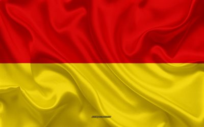 Paderborn Lippu, 4k, silkki tekstuuri, silkki lippu, Saksan kaupunki, Paderborn, Saksa, Euroopassa, Lipun Paderborn, liput saksan kaupungeissa