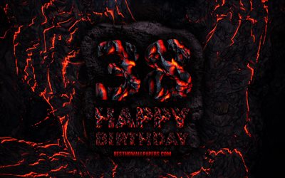 4k, Happy 38 Years Birthday, fire lava letters, Happy 38th birthday, grunge background, 38th Birthday Party, Grunge Happy 38th birthday, Birthday concept, Birthday Party, 38th Birthday