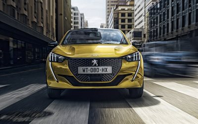 Peugeot 208, 2020, front view, exterior, new golden 208 2020, french cars, Peugeot