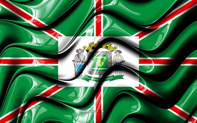 Goiania Flag, 4k, Cities of Brazil, South America, Flag of Goiania, 3D art, Goiania, Brazilian cities, Goiania 3D flag, Brazil
