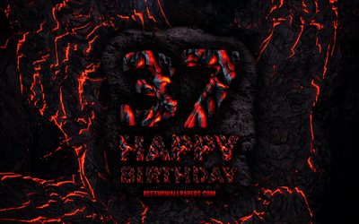 4k, Happy 37 Years Birthday, fire lava letters, Happy 37th birthday, grunge background, 37th Birthday Party, Grunge Happy 37th birthday, Birthday concept, Birthday Party, 37th Birthday