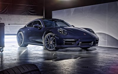 Porsche 911 Carrera 4S, Belgian Legend Edition, 2019, exterior, blue sports coupe, tuning 911 Carrera, German cars, BE-spec, Porsche