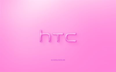 HTC شعار 3D, الخلفية الوردي, الوردي HTC جيلي شعار, شعار HTC, الإبداعية الفن 3D, HTC