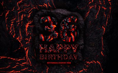 4k, Happy 36 Years Birthday, fire lava letters, Happy 36th birthday, grunge background, 36th Birthday Party, Grunge Happy 36th birthday, Birthday concept, Birthday Party, 36th Birthday