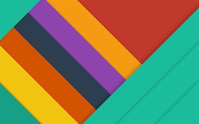 material design, colorful lines, 4k, geometric shapes, lollipop, geometry, creative, strips, colorful backgrounds
