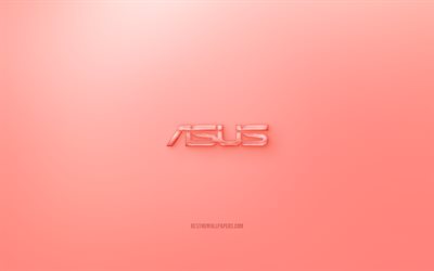 Asus 3D logo, Red background, creative logo, Red Asus jelly logo, Asus emblem, creative 3D art, Asus