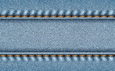 blue denim fabric, denim with stitching, blue denim background, blue denim texture, jeans background, jeans textures, fabric backgrounds, macro, blue jeans texture, jeans, blue fabric