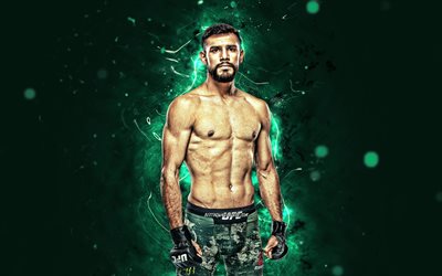 Yair Rodriguez, 4k, verde luzes de neon, mexicano combatentes, MMA, UFC, Artes marciais mistas, Yair Rodriguez 4K, Lutadores do UFC, Lutadores de MMA, Yair Raziel Rodr&#237;guez Portillo