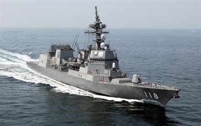 JS Fuyuzuki, DD-118, japanese destroyer, japanese warship, Akizuki-class, JMSDF, Japan, Guided missile destroyer, Japan Maritime Self-Defense Force