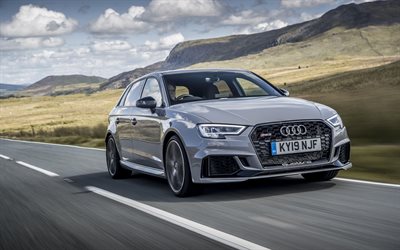Audi RS3 A5, 4k, yol, 2019 arabalar, motion blur, 2019 Audi RS3, Alman otomobil, Audi