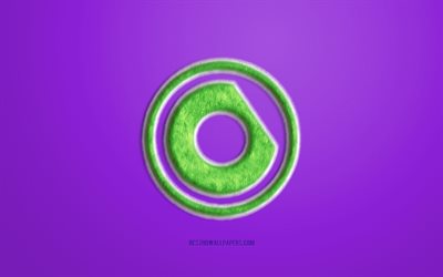 緑Nicky-ロメロのロゴ, 紫色の背景, Nicky-ロメロ3Dロゴ, Nicky-ロメロの毛皮のマーク, 創造毛皮の美術, Nicky-ロメロのエンブレム, オランダDJ, Nicky-ロメロ