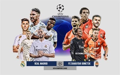 Real Madrid vs FC Shakhtar Donetsk, Group B, UEFA Champions League, Preview, promotional materials, football players, Champions League, football match, Real Madrid, FC Shakhtar Donetsk