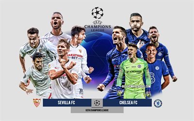 Sevilla FC vs Chelsea FC, Group E, UEFA Champions League, Preview, promotional materials, football players, Champions League, football match, Sevilla FC, Chelsea FC