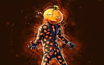 jack gourdon, 4k, orangefarbene neonlichter, 2020-spiele, fortnite battle royale, fortnite-charaktere, jack gourdon-haut, fortnite, jack gourdon fortnite