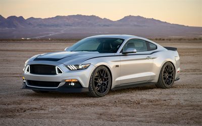 Ford Mustang, RTR, 2017, tuning Mustang, sport car, silver Mustang