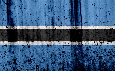 ボツワナフラグ, 4k, グランジ, フラグのボツワナ, アフリカ, ボツワナ, 国立記号, ボツワナ国旗
