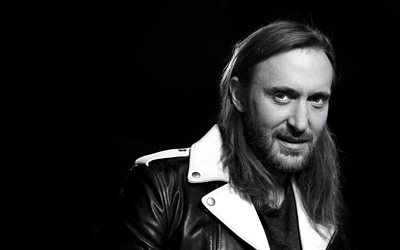 David Guetta, 4к, portrait, french dj, monochrome