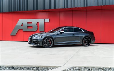 Audi RS5 Coupe, 2017, ABT, tuning, gray coupe, German cars, Grey RS5, Audi