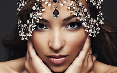 Tinashe, American singer, portrait, make-up, beautiful jewelry Tinashe Jorgensen Kachingwe, 4k