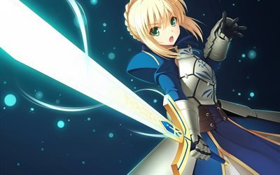 Download wallpapers Fate Stay Night, Saber, main character, manga ...