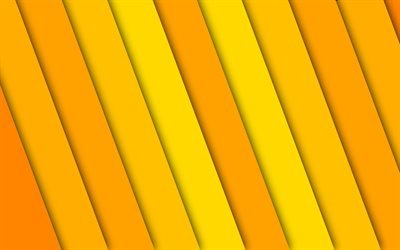 les lignes jaunes, 4k, de la conception des mat&#233;riaux, des rayures jaunes, cr&#233;atif, fond abstrait