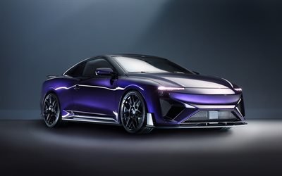 Gumpert RG Nathalie, 2018, sport auto elettrica, vista frontale, nuovo viola supercar, prototipi, Gumpert RG