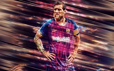 Lionel Messi, striker, Barcelona, portrait, 4k, creative art, blades style, Barcelona FC, Argentinian footballer, La Liga, Spain, burgundy creative background, football, Messi