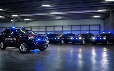 Jeep Grand Cherokee, Police, 2018, Carabinieri, emergency lights, special cars, Italian police, Jeep