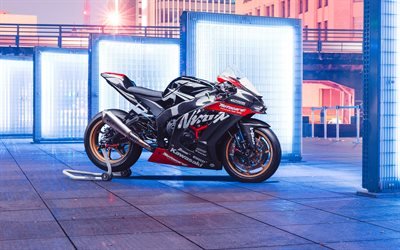 Kawasaki Ninja ZX-10R, 4k, street, 2018 bikes, superbikes, new ZX-10R, Kawasaki
