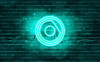 Nicky Romero turquoise logo, 4k, superstars, dutch DJs, turquoise brickwall, Nicky Romero logo, Nick Rotteveel, Nicky Romero, music stars, Nicky Romero neon logo